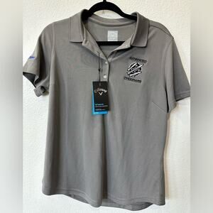 Callaway Women's Opti-dry Performance Golf Polo Smoked Pearl Size L NWT